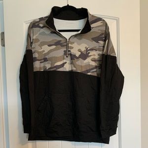 Camo/black pull over quarter zip